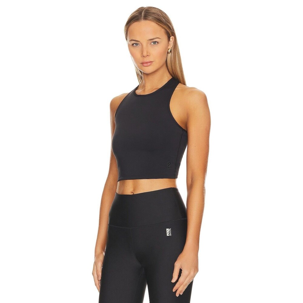 Revolve P.E Nation Women's Agility Test Tank Black Built in Shelf Bra Sporty XS